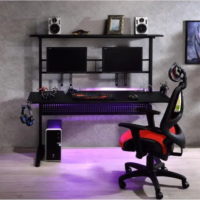 Alt view image 5 of 6 - Gaming Table w/USB Port, Black Finish