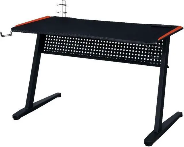 Main image of Gaming Table w/USB Port, Black & Red Finish