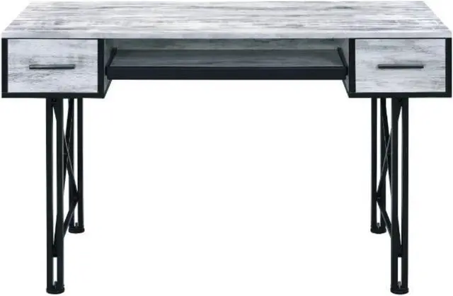 Alt view image 4 of 5 - Computer Desk, Antique White & Black Finish