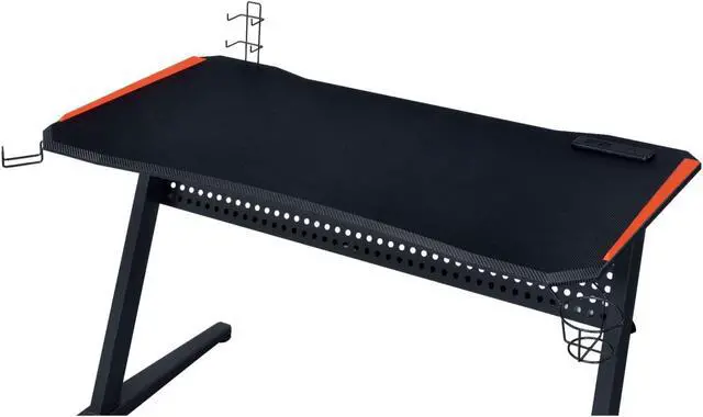 Alt view image 4 of 7 - Gaming Table w/USB Port, Black & Red Finish
