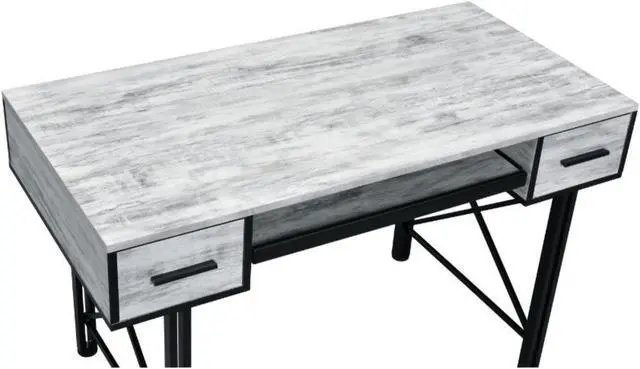 Alt view image 3 of 5 - Computer Desk, Antique White & Black Finish