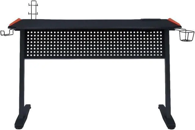 Alt view image 2 of 7 - Gaming Table w/USB Port, Black & Red Finish