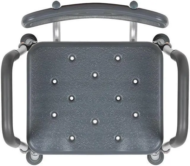 Alt view image 20 of 20 - HERCULES Series 300 Lb. Capacity Adjustable Gray Bath & Shower Chair with Quick Release Back & Arms