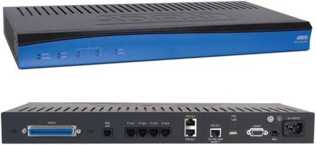 Alt view image 5 of 5 - Adtran - 4243924F1 - Adtran Total Access 924e VoIP Gateway - 3 x RJ-45 - 24 x FXS - USB - Gigabit Ethernet - 1U High