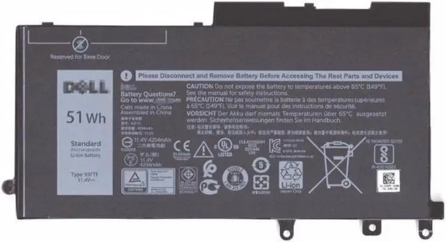 Alt view image 2 of 5 - DELL 51 WHr 3-Cell Primary Lithium-Ion Battery 451BBZT