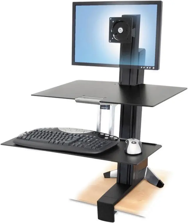 Alt view image 4 of 6 - Ergotron WorkFit-S Single LD with Worksurface+ (Black)
