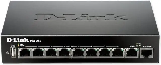 Alt view image 15 of 20 - D-LINK SYSTEMS DSR-250 WIRED SSL VPN ROUTER, 8 GIGABIT PORTS,  1 WAN. LIMITED LIFETIME WARRANTY.