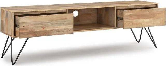 Alt view image 6 of 9 - Hunter SOLID MANGO WOOD 68 inch TV Media Stand in Natural For TVs up to 75 inches