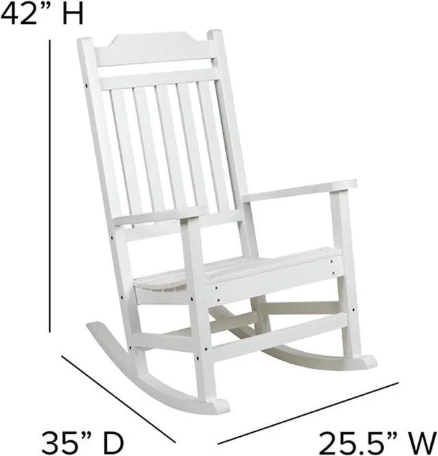 Alt view image 11 of 20 - Winston All-Weather Rocking Chair in White Faux Wood