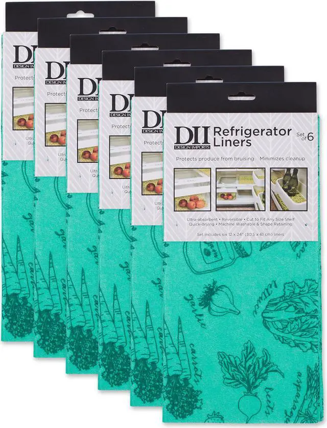 Main image of DII Aqua Market Print Fridge Liner (Set of 6)