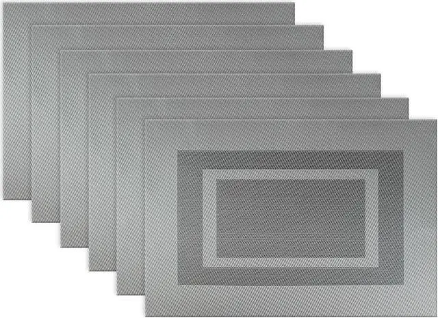 Main image of DII Gray Pvc Doubleframe Placemat (Set of 6)