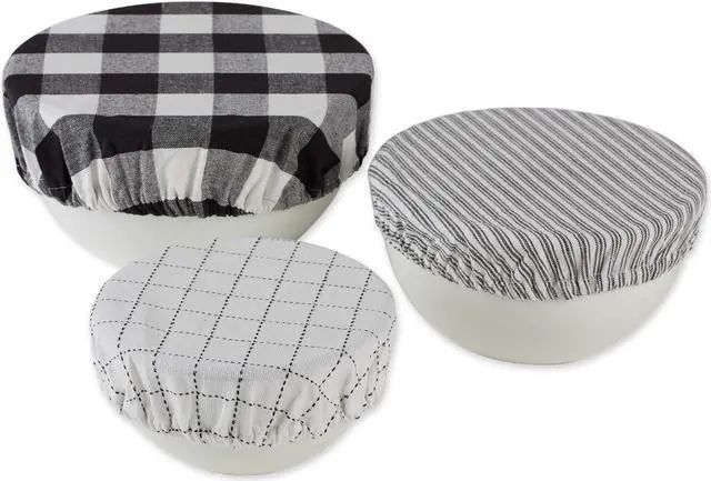 Main image of DII Asst Black Farmhouse Woven Dish Cover (Set of 3)