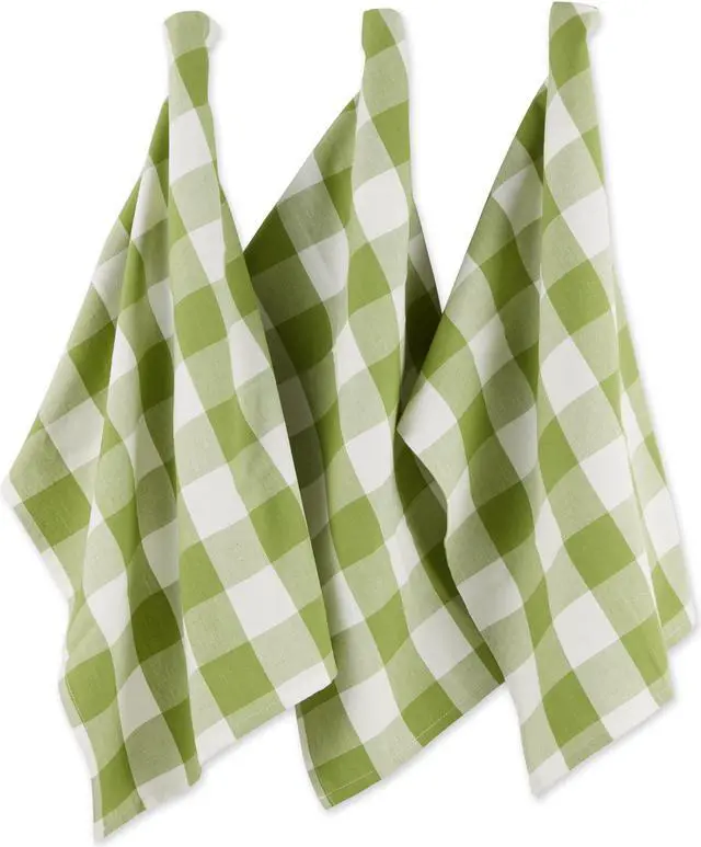 Main image of DII Antique Green Buffalo Check Dishtowel (Set of 3)