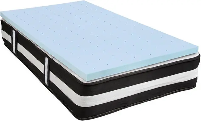 Main image of Capri Comfortable Sleep Twin 12 Inch CertiPUR-US Certified Foam Pocket Spring Mattress & 3 inch Gel Memory Foam Topper Bundle