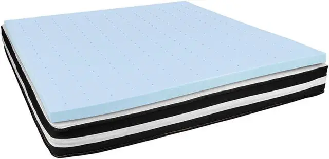 Alt view image 6 of 7 - Capri Comfortable Sleep King 10 Inch CertiPUR-US Certified Foam Pocket Spring Mattress & 3 inch Gel Memory Foam Topper Bundle