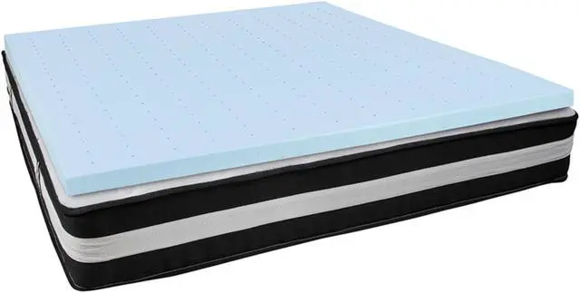 Main image of Capri Comfortable Sleep Twin 12 Inch CertiPUR-US Certified Foam Pocket Spring Mattress & 2 inch Gel Memory Foam Topper Bundle