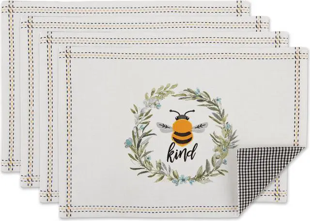 Main image of DII Bee Kind Reversible Embellished Placemat (Set of 4)