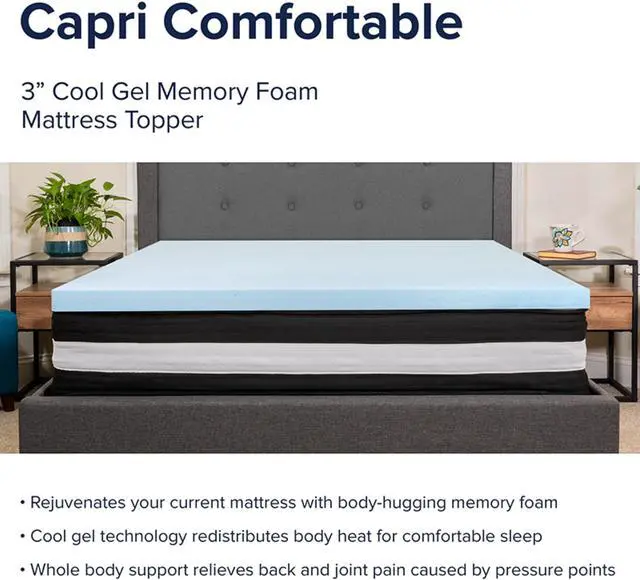 Alt view image 7 of 7 - Capri Comfortable Sleep King 10 Inch CertiPUR-US Certified Foam Pocket Spring Mattress & 3 inch Gel Memory Foam Topper Bundle