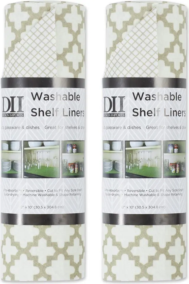 Main image of DII Cream Lattice Shelf Liner (Set of 2