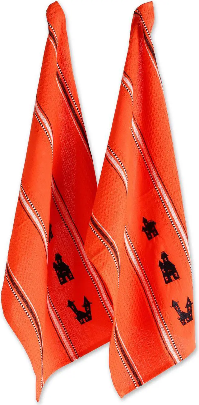 Main image of DII Haunted Houses Embroidered Dishtowel (Set of 2)