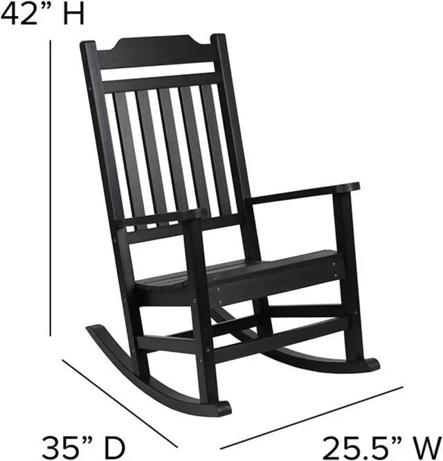 Alt view image 11 of 20 - Winston All-Weather Rocking Chair in Black Faux Wood