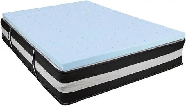 Main image of Capri Comfortable Sleep Full 10 Inch CertiPUR-US Certified Foam Pocket Spring Mattress & 3 inch Gel Memory Foam Topper Bundle