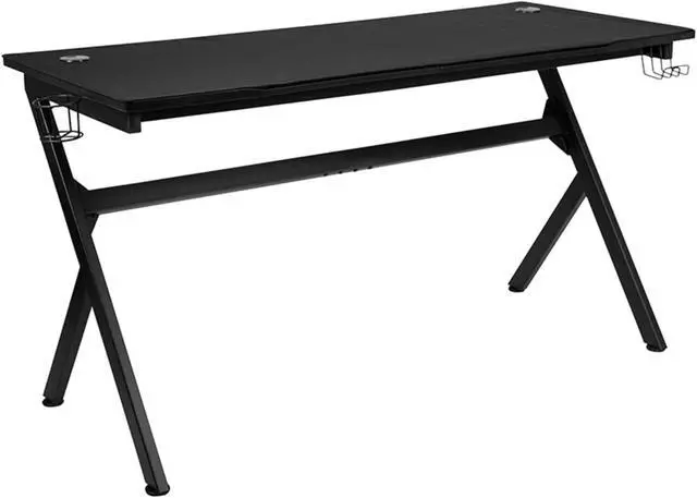 Alt view image 8 of 20 - 55" x 24" Extra Large Gaming Desk with Headphone Hook and Cup Holder - Free Mouse Pad