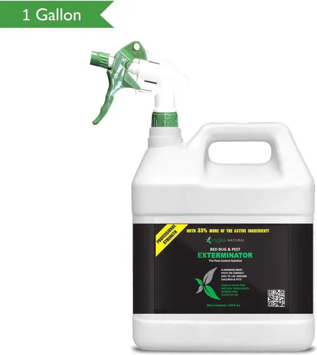Alt view image 5 of 5 - Bed Bug Spray Extra Strength by Hygea Natural 128OZ (Gallon Refill) Treat Bed Bugs, dust Mites, lice, Fleas - Stain & Scent Free Treatment  Natural Formula - Child & Pet Safe