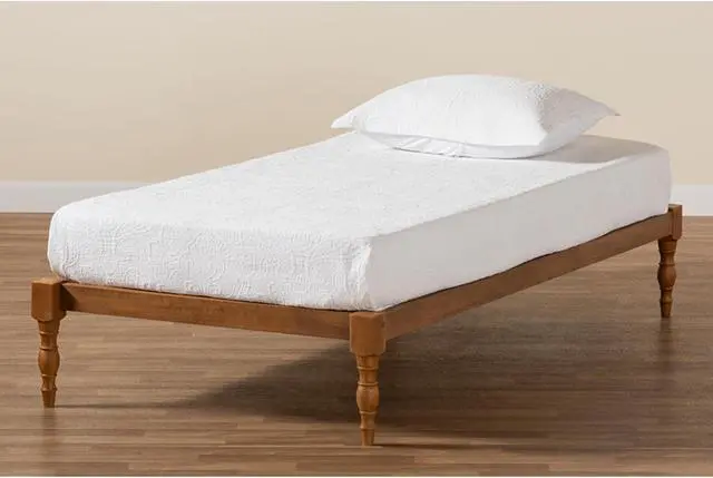 Alt view image 6 of 12 - Baxton Studio Iseline Modern and Contemporary Walnut Brown Finished Wood Twin Size Platform Bed Frame