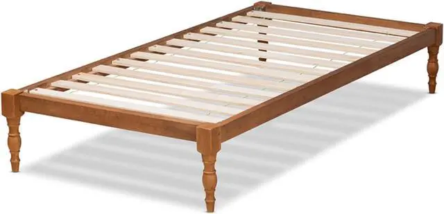 Alt view image 3 of 12 - Baxton Studio Iseline Modern and Contemporary Walnut Brown Finished Wood Twin Size Platform Bed Frame