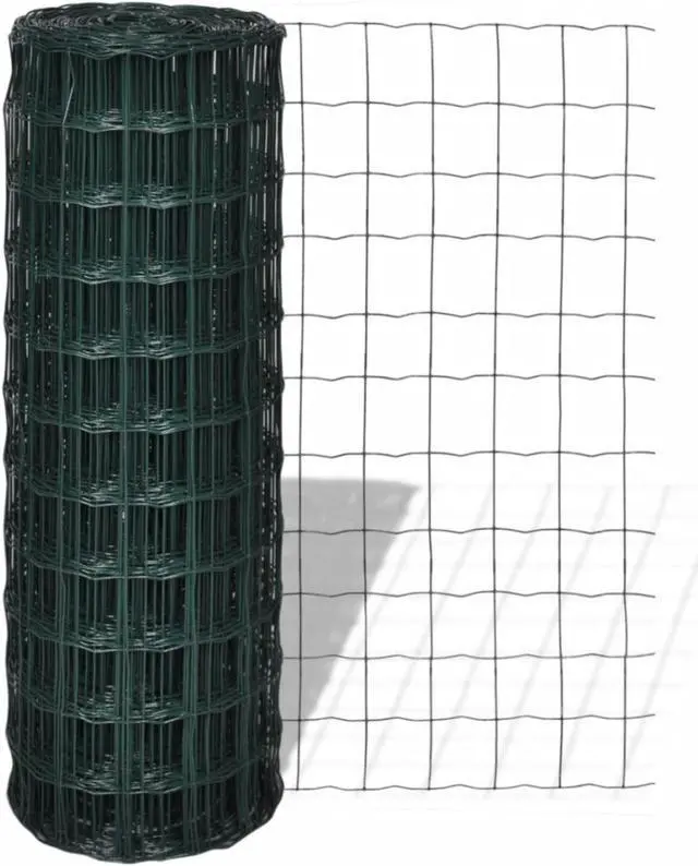 Alt view image 5 of 17 - vidaXL Fence Barrier Fence Metal Fence Wire Mesh Steel 32.8ft x 2.6ft Green