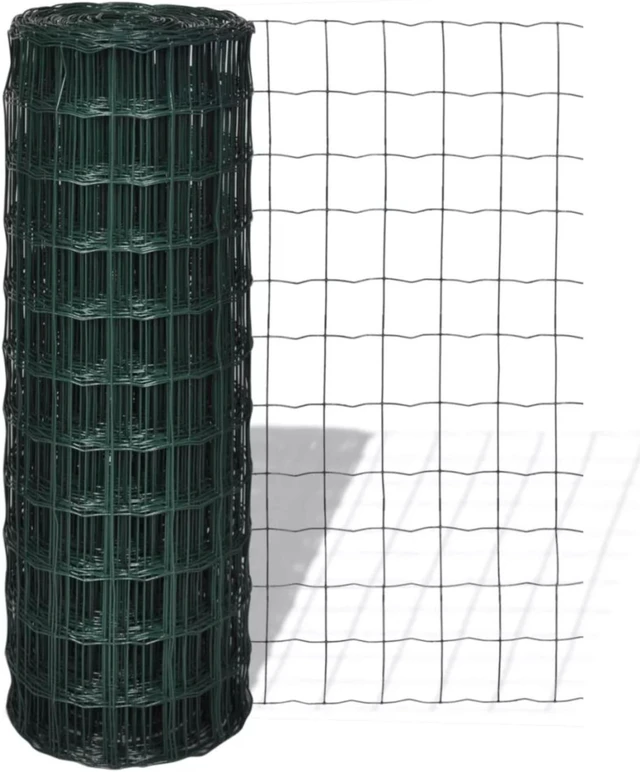 Alt view image 5 of 8 - vidaXL Euro Fence Steel 82ft x 3.9ft Green Garden Privacy Border Enclosure