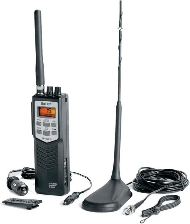 Main image of UNIDEN - PRO501TK 40 CHANNEL HANDHELD CB RADIO WITH 10 NOAA WEATHER CHANNELS & MAGNETIC MOUNT ANTENNA