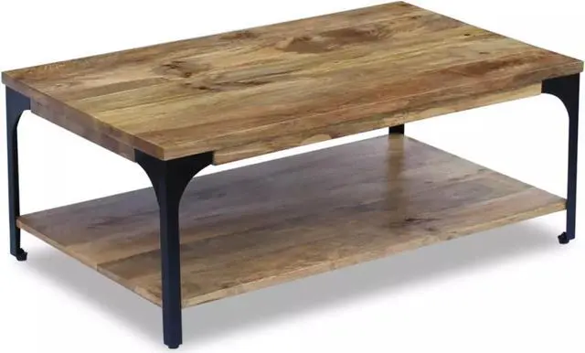 Alt view image 5 of 13 - vidaXL Coffee Table End Table with Storage Shelf Side Table Solid Wood Mango