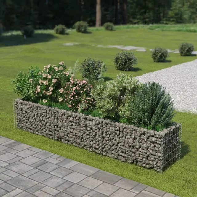 Alt view image 8 of 10 - vidaXL Gabion Raised Bed Galvanized Steel 106.3" Raised Garden Bed Flower Box