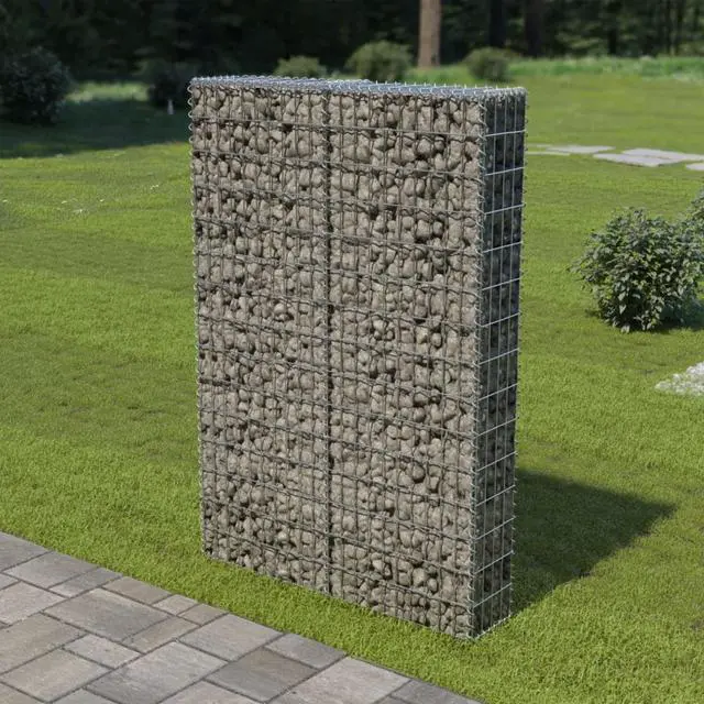 Alt view image 8 of 10 - vidaXL Gabion Basket with Lids, Galvanized Steel Gabion Wall, Rectangular Gabion Cage for Garden, High Load Capacity, 39,4"x7,9"x59,1"