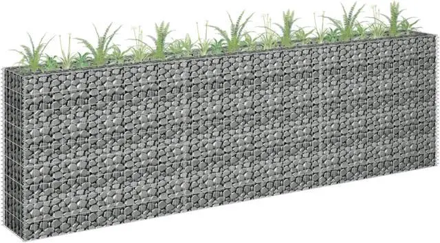 Alt view image 7 of 13 - vidaXL Gabion Raised Garden Bed Raised Flower Bed Galvanized Steel Planter