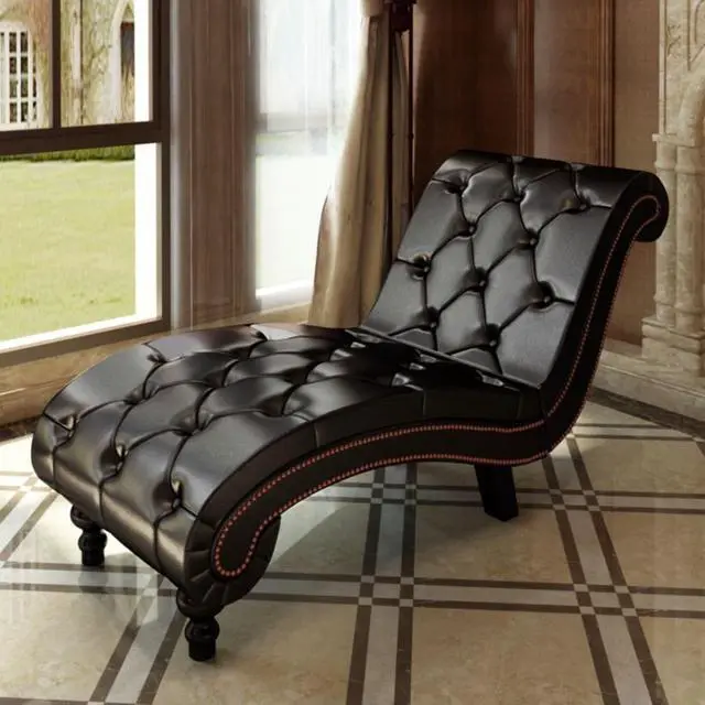 Alt view image 5 of 13 - vidaXL Chaise Longue Padded Recliner Chair Lounge Sofa Chair Brown Faux Leather