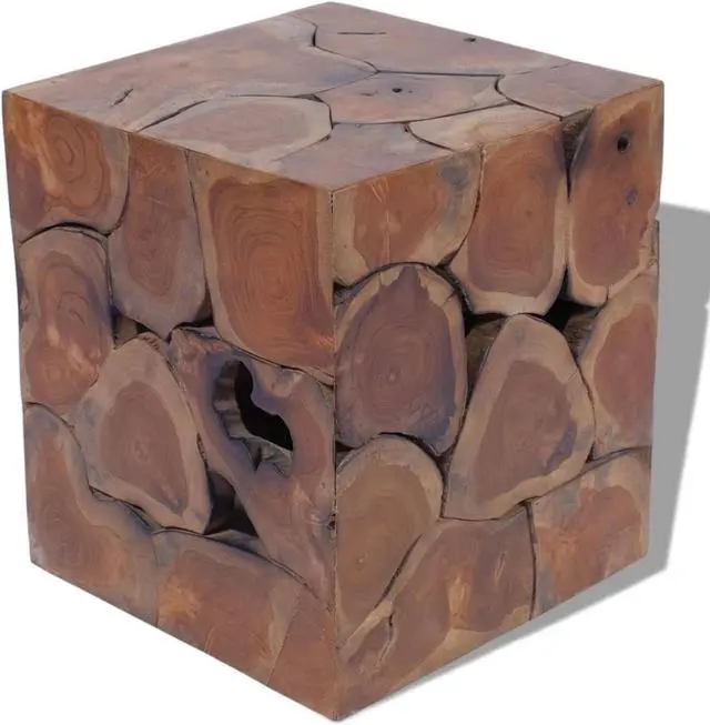 Alt view image 8 of 13 - vidaXL Stool Ottoman Foot Rest for Office Wooden Footstool Solid Teak Wood