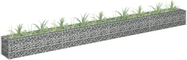 Alt view image 7 of 16 - vidaXL Gabion Raised Bed Galvanized Steel 141.7"x11.8" Planter Basket Pot Wall