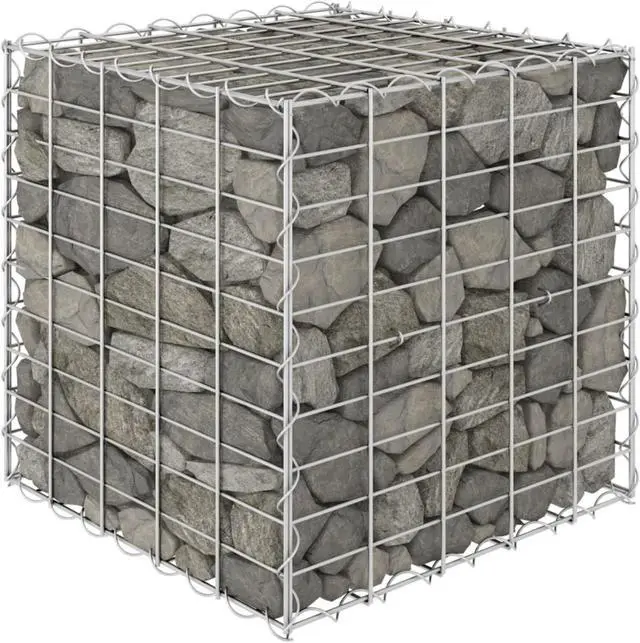Alt view image 5 of 15 - vidaXL Cube Gabion Raised Bed Steel Wire 19.7" Planter Basket Pot Cage Garden