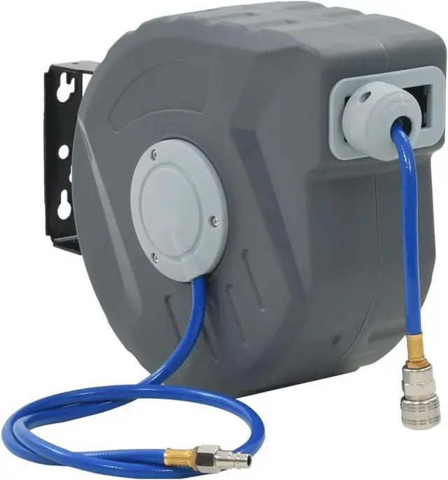 Alt view image 7 of 16 - vidaXL Air Hose Wall Mount Air Compressor Hose Reel 1/4" 39.4' Quick Connect