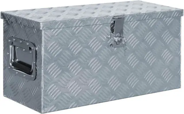 Alt view image 2 of 11 - vidaXL Aluminum Box 24.2"x10.4"x11.8" Silver Toolbox Trailer Box Organizer