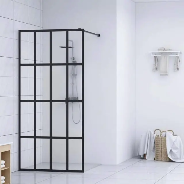 Alt view image 6 of 8 - vidaXL Walk-in Shower Enclosure Bathroom Wall Panel Shower Screen Tempered Glass