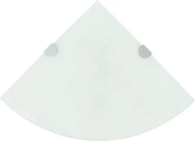 Main image of vidaXL Corner Shelf with Chrome Supports Glass White 9.8" Wall Hanging Rack