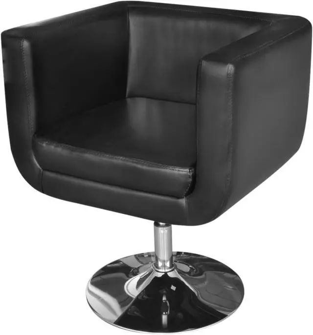 Alt view image 6 of 11 - vidaXL Armchair Accent Chair with Chrome Base for Living Room Black Faux Leather