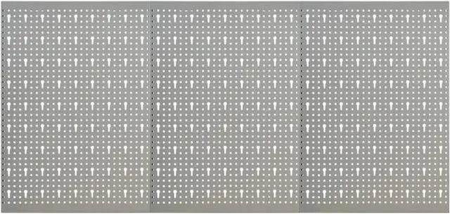 Alt view image 8 of 16 - vidaXL Peg Boards Metal Pegboards with Versatile Holes Pegboard Wall 3 Pcs Steel