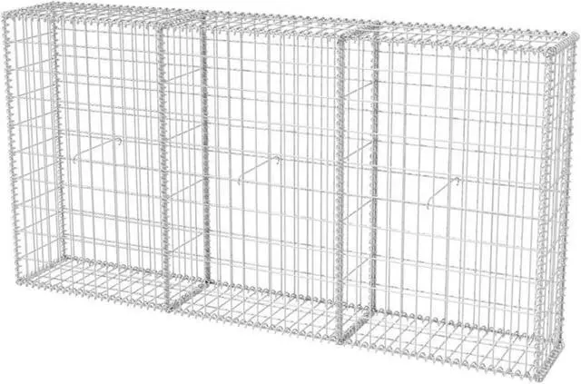 Alt view image 7 of 15 - vidaXL Gabion Basket, Galvanized-Steel Gabion Wall/ Cage, 78.7''x11.8x39.4''