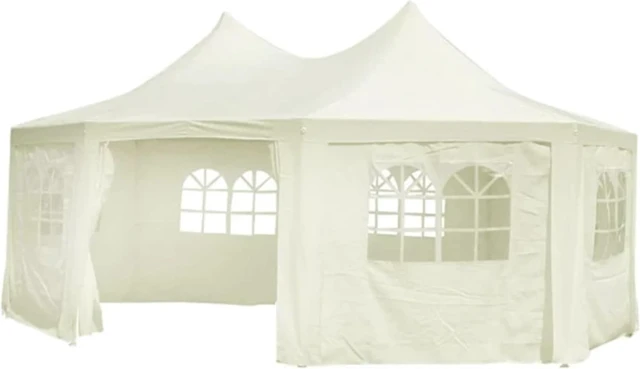Main image of vidaXL Octagonal Party Tent Cream White 20' x 15' x 12'