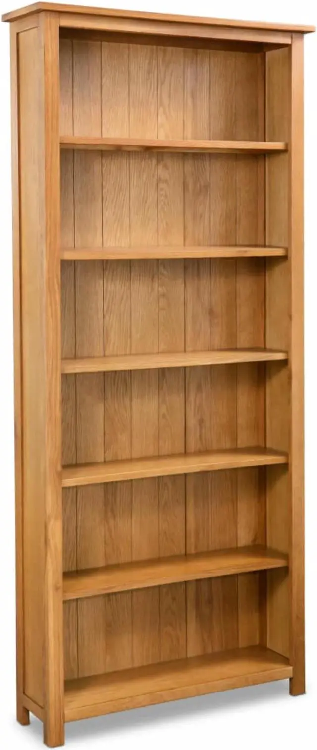 Alt view image 7 of 17 - vidaXL Solid Oak Wood 6-Tier Bookcase Book Shelves Cabinets Display Shelf